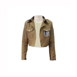 เสื้อแจ็คเก็ตคอสเพลย์ Attack On Titan Shingeki No Kyojin สีน้ําตาล