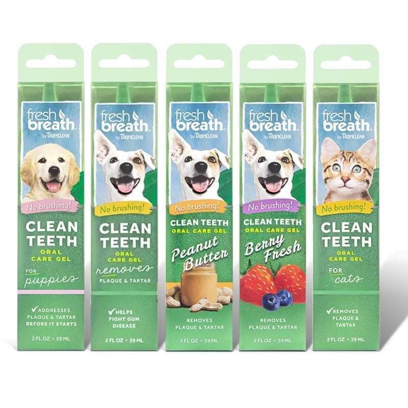 Tropiclean fresh breath Teeth gel 2 oz. ,4 oz. ทำความสะอาดฟันสุนัขและแมว