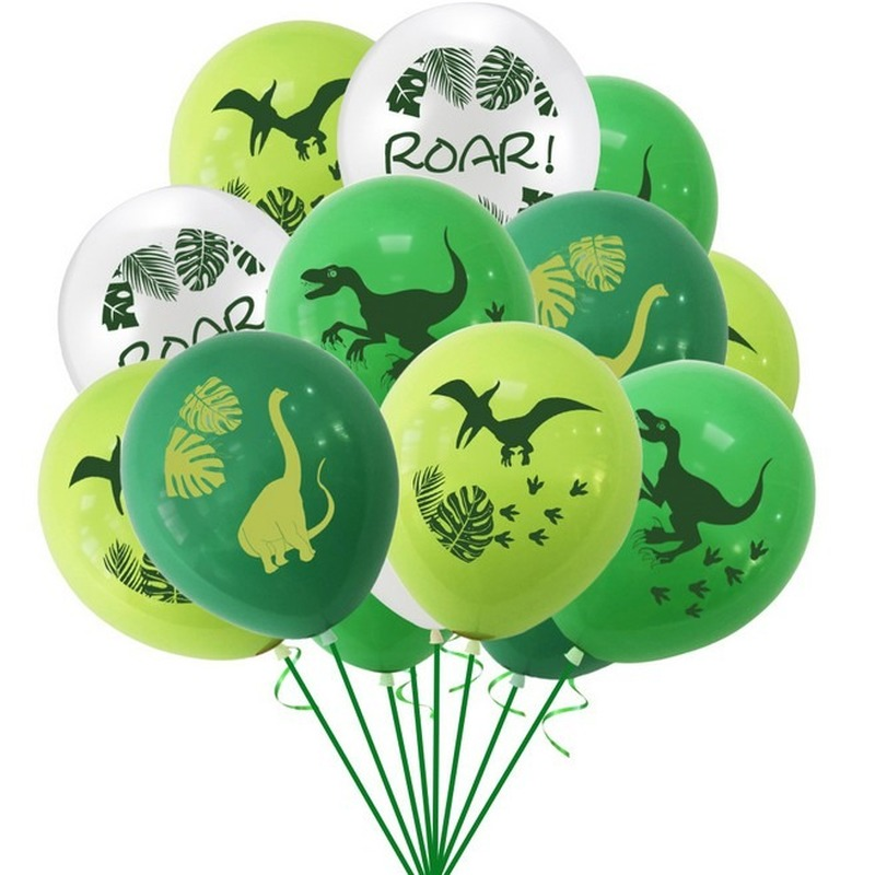 16pcs 12 inch dinosaur theme latex balloon combination set printing balloon birthday party decoratio
