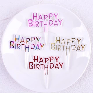 (เเพค 100 อัน) ป้ายปักเค้ก ป้ายปักเค้กพลาสติก ป้าย happy birthday hbd ขนาดเล็ก