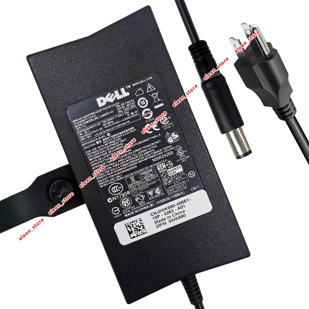 19.5V 4.62A 90W หัวเข็ม ขนาด Laptop Ac สายชาร์จ adapter charger For Dell  PA-3E PA-1900-28D LA90PE1-