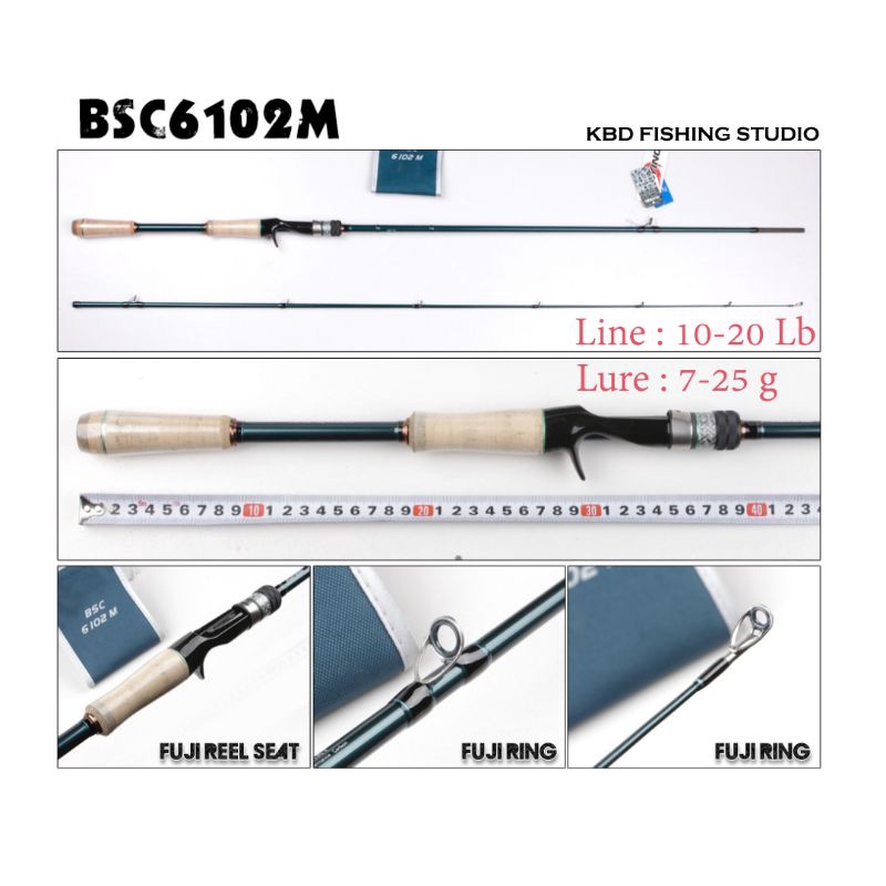 KUYING Battle Song BSC-6102M คันเบท 2 ท่อน เวทสาย 10-20 ปอนด์ ยาว 6 ฟุต 10 นิ้ว