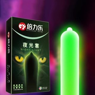 Night light condom ถุงยางอนามัยเรืองแสง (50-52-54mm) ไม่ระบุชื่อสินค้า 3+4 ชิ้น/กล่อง จัดส่ง 1-2 วัน