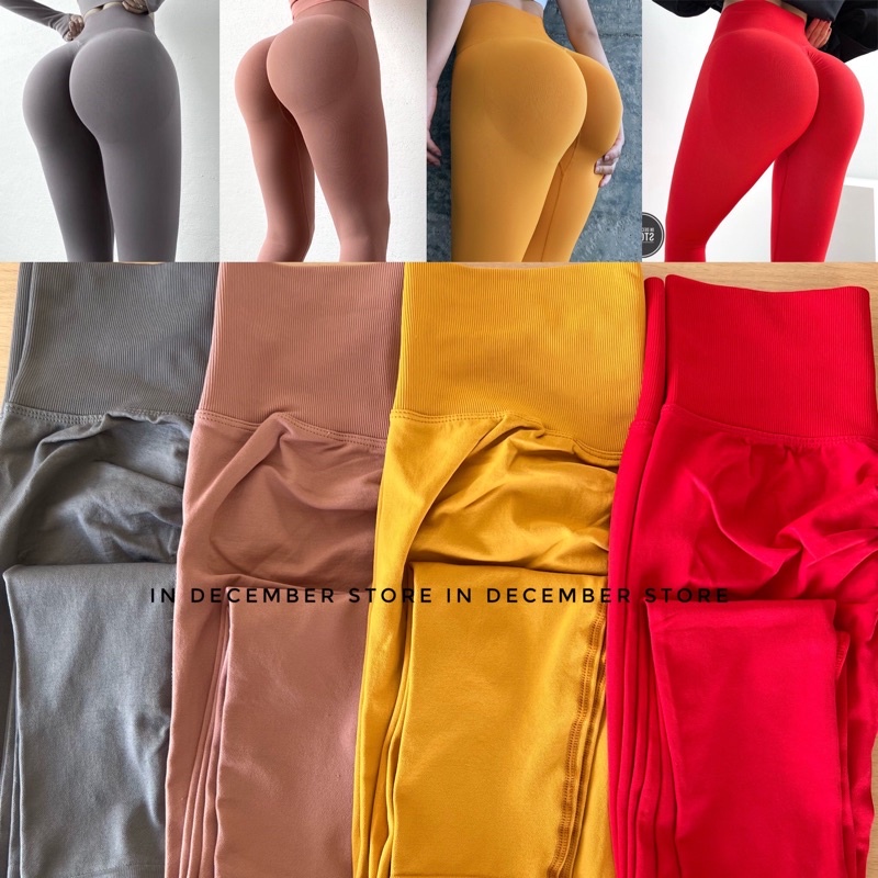 WOMENS YOGA GYM PANTS ผ้าถักปิดก้น-MS7