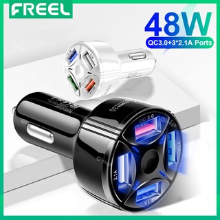 VANS Freel ที่ชาร์จโทรศัพท์มือถือ USB 48W 7A 4 พอร์ต ชาร์จเร็ว สําหรับรถยนต์ Xiaomi QC 3.0 รถบรรทุก รถตู้ รถบัส