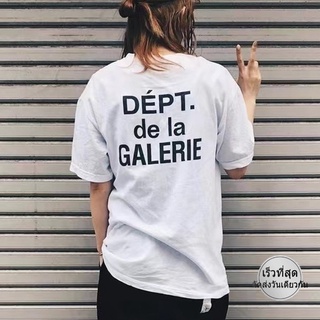 ผ้าฝ้าย 100%เสื้อยืดแขนสั้น พิมพ์ลายตัวอักษร GALLERY DEPT แฟชั่นเรโทร สไตล์ฝรั่งเศส สําหรับผู้ชายS-5XL