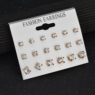 European and American simple temperament earrings round 9-piece earrings set 211005