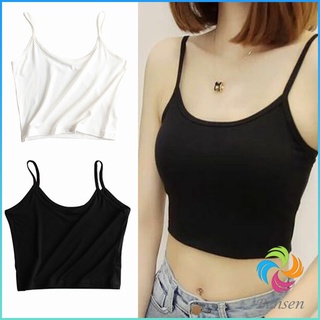 Bensen สายเดี่ยวสีพื้น อกเว้า แบบครึ่งตัว เสื้อทับ เนื้อผ้าใส่สบาย womens vest