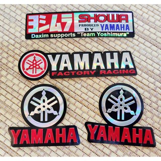 สติกเกอร์ YAMAHA สะท้อนแสง ตัวนูน ติดรถ แต่งรถ รถมอเตอร์ไซค์ รถซิ่ง รถแข่ง *1 ชุด 4 ชิ้น 3 แบบ *