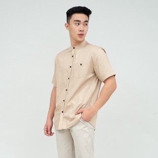 Houseofcuff เสื้อเชิ้ตแขนสั้น สีครีม สําหรับผู้ชาย