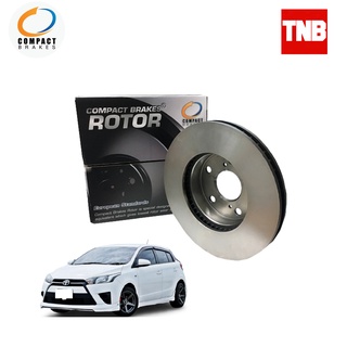 Compact Brakes จานเบรค จานดิสเบรคหน้า สำหรับ Toyota Yaris โตโยต้า ยาริส ปี 2014-2019 จานขนาด 255