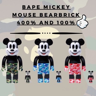 ♦️พร้อมส่ง♦️Bape Mickey Mouse Bearbrick 400% and 100%