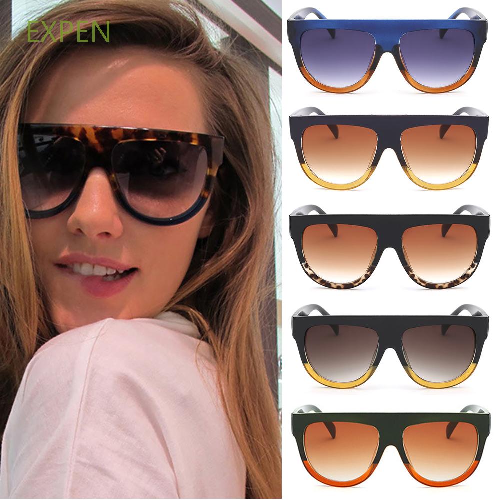 Expen Women Sunglasses Vintage Driver Goggles Leopard Sunglasses Round