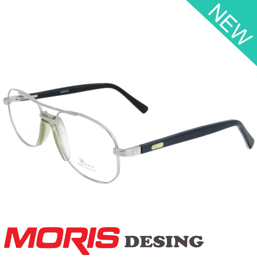 Moris แว่นตา รุ่น 2757 สีเงิน กรอบเต็ม ขาสปริง วัสดุ สแตนเลส สตีล (สำหรับตัดเลนส์) กรอบแว่นตา Eyegla