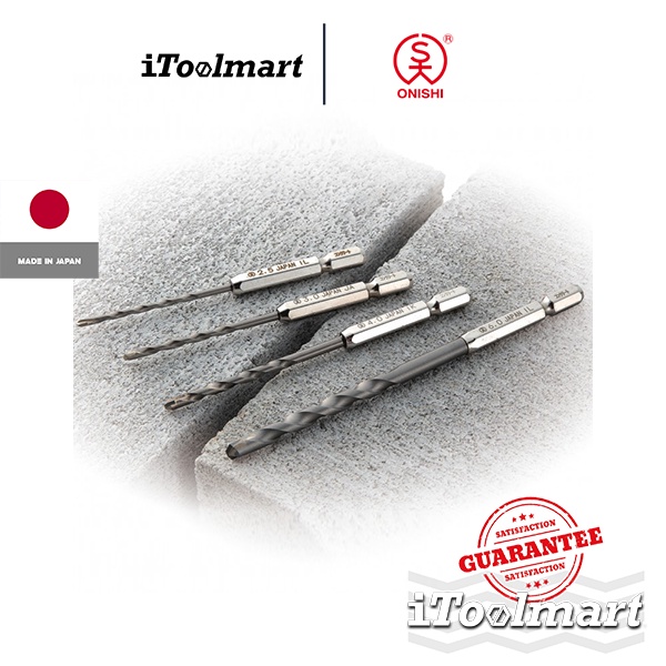 ONISHI ดอกสว่านเจาะคอนกรีต ก้าน HEX No.24 Hex Shank Concrete Drill Bits/ชุด 5ดอก 4.5/5.5/6.0/6.5/7.5