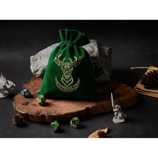 Deer and Moon Dice Bag | ถุงผ้ากำมะหยี่สำหรับ บอร์ดเกมส์ | Dungeons and Dragons Dice | DnD Dice Set | D&amp;D Dice