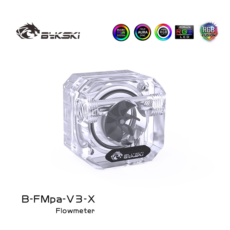 Bykski เครื่องวัดการไหลของน้ํา G1/4 เกลียวระบบระบายความร้อน 3 ทาง B-FMpa-V3-X สําหรับคอมพิวเตอร์