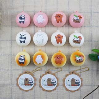 Cute MINI bare bears buns stress relief toy、squishycollection，Original with tags