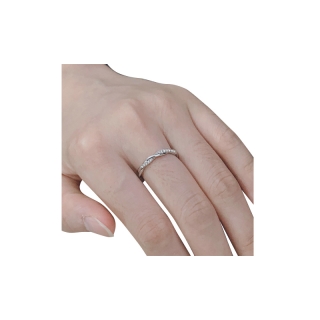 ZHOUYANG หมั้นแหวนแต่งงานสำหรับผู้หญิงบางอารมณ์ Winding สีเงินเพทายแฟชั่นของขวัญ DZR018 เครื่องประดับ