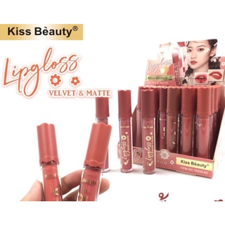 ⚡FLASH SALE⚡♡พร้อมส่ง์  kiss beauty No70226-03 velvet &amp; matte lipgloss (24pcs in a box)