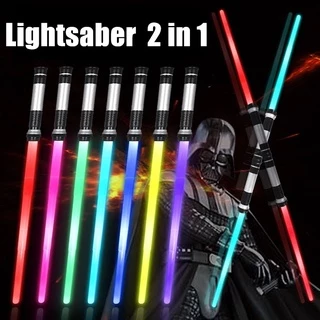 🌀COD🌀 2 in 1 ไลท์เซเบอร์ Star Wars 7 สี 2 ชิ้น LED ดาบแฟลช ดาบเลเซอร์พับเก็บได้เปลี่ยนสีเหนี่ยวนำ แท่งเรืองแสง
