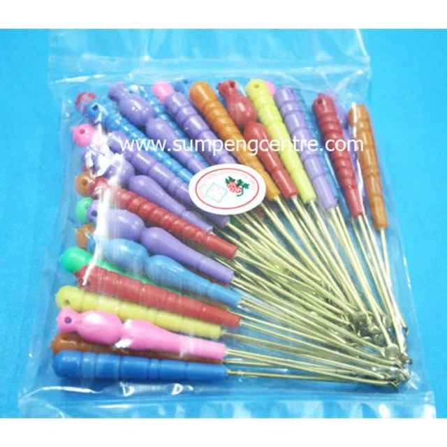 ไม้แคะหูสั้น ทองเหลือง ตราดอกไม้ (50 ชิ้น), Brass Flower Short Ear pick (50 pieces)