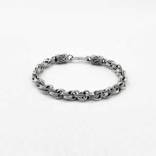 สร้อยข้อมือเงินแท้ร้อยห่วงโซ่ บิดเกลียว ลายบาหลี เงินแท้ 925 : DSP 925 Sterling Silver Chain Bracelets [CSP0049]