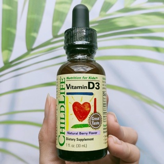 ChildLife® วิตามิน D3 สำหรับเด็ก Vitamin D-3 Natural Berry Flavor 30mL รสเบอรี่ อร่อยทานง่าย หยดผสมน้ำหรือนมให้ลูกดื่ม