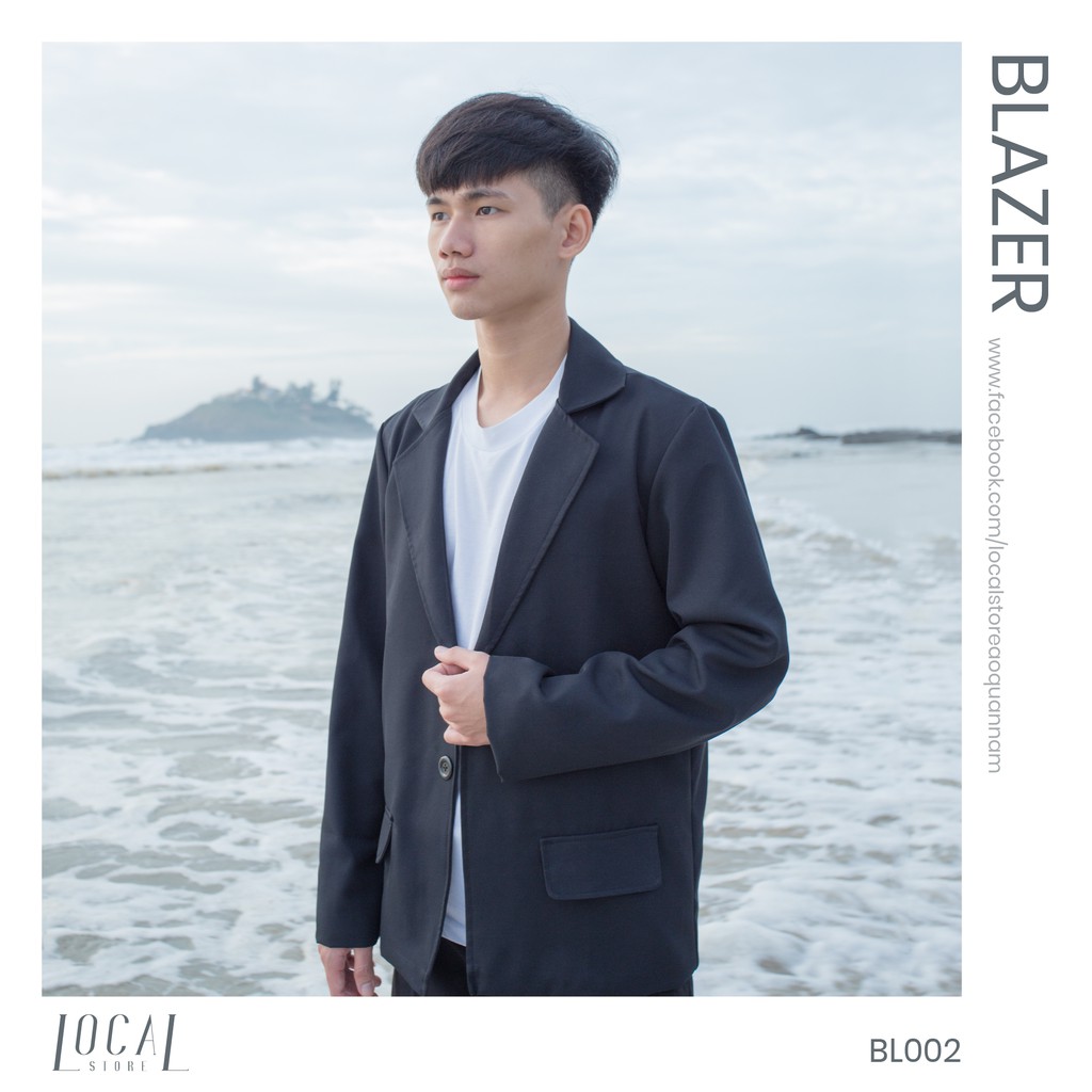 เสื้อเบลเซอร์สําหรับผู้ชายเสื้อแจ็คเก็ตเสื้อกั๊กทรงหลวมสไตล์เกาหลี | BL002