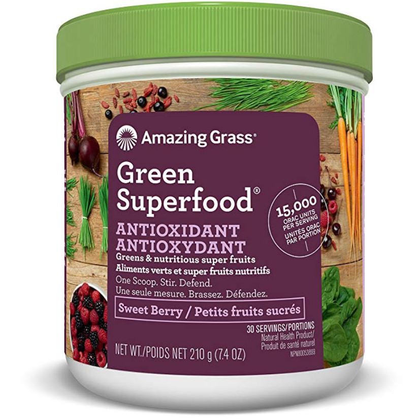 Amazing Superfood Antioxidant Organic Powder with Greens &amp; Acai, Flavor Sweet Berry