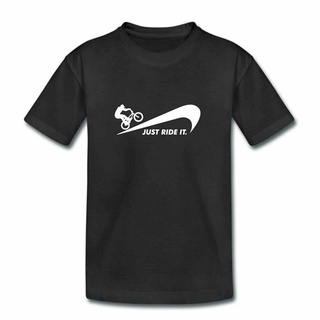 T-shirt  ใหม่ เสื้อยืดผ้าฝ้าย 100% แขนสั้น คอกลม พิมพ์ลาย Bmx Just Ride It Bike คุณภาพสูง สําหรับเด็กผู้ชาย 1 ชิ้นS-5XL