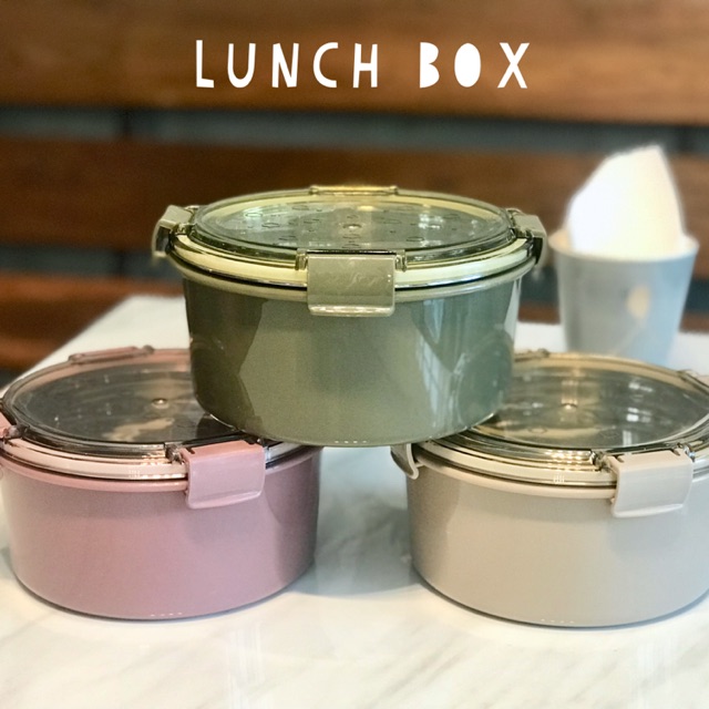 กล่องอาหารสเตนเลส 1250ml แบบกลม