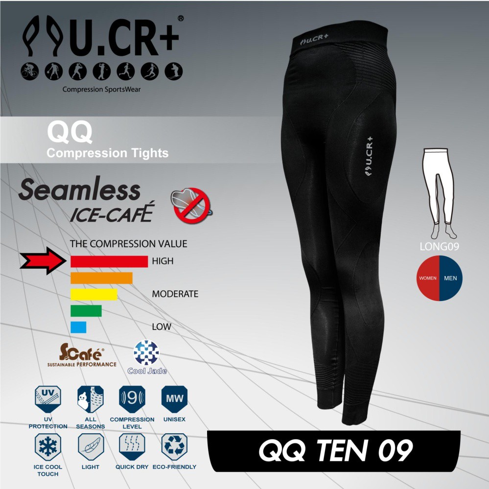 U.CR+ รุ่น QQ TEN ICE CAFE กางเกงออกกำลังกายขายาว (9 ส่วน)