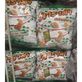 คาราด้า รสสาหร่าย ขนาด 15/20กรัม ยกแพ็ค 12ถุง ข้าวเกรียบปลาหมึก CARADA CUTTLE FISH CRACKER NORI SEAWEED