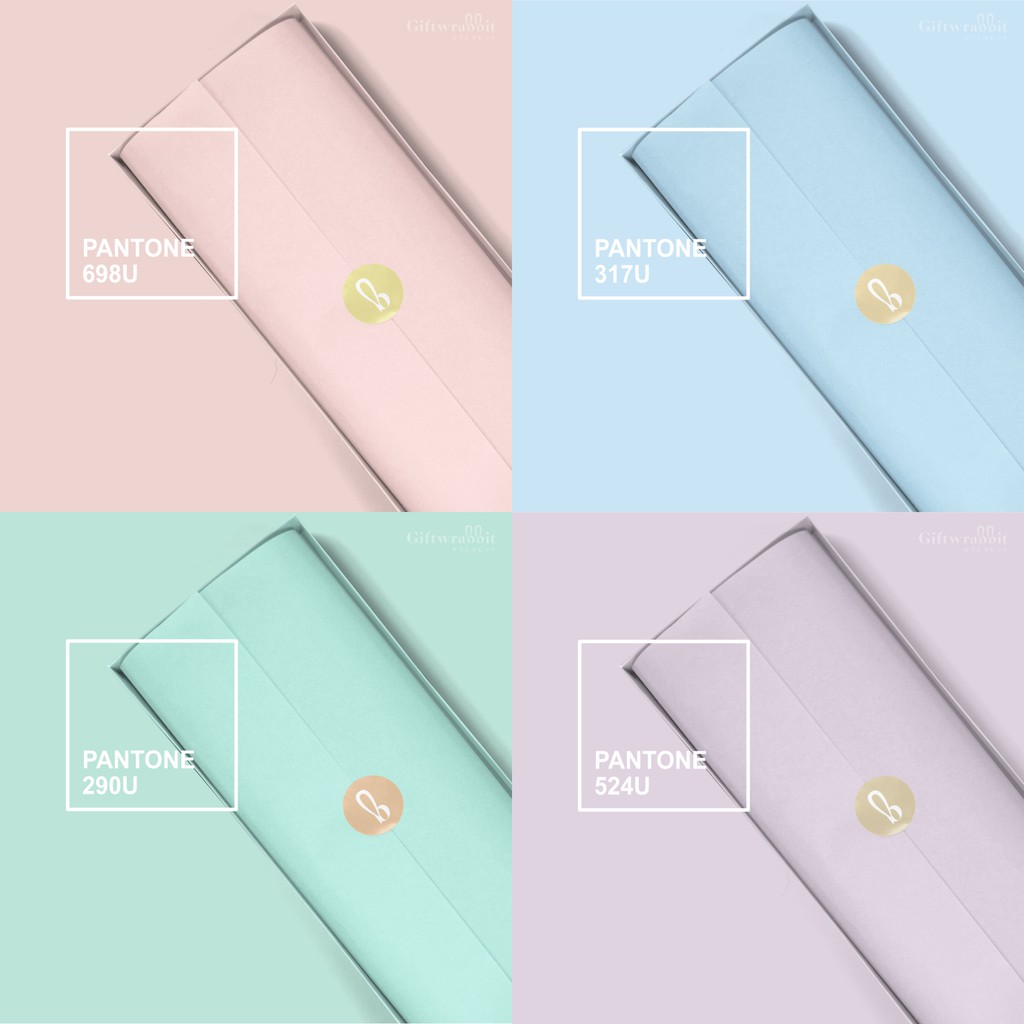 กระดาษห่อสีพาสเทล - ชมพู ฟ้า เขียวอมฟ้า ม่วง Pastel Wrapping Tissue