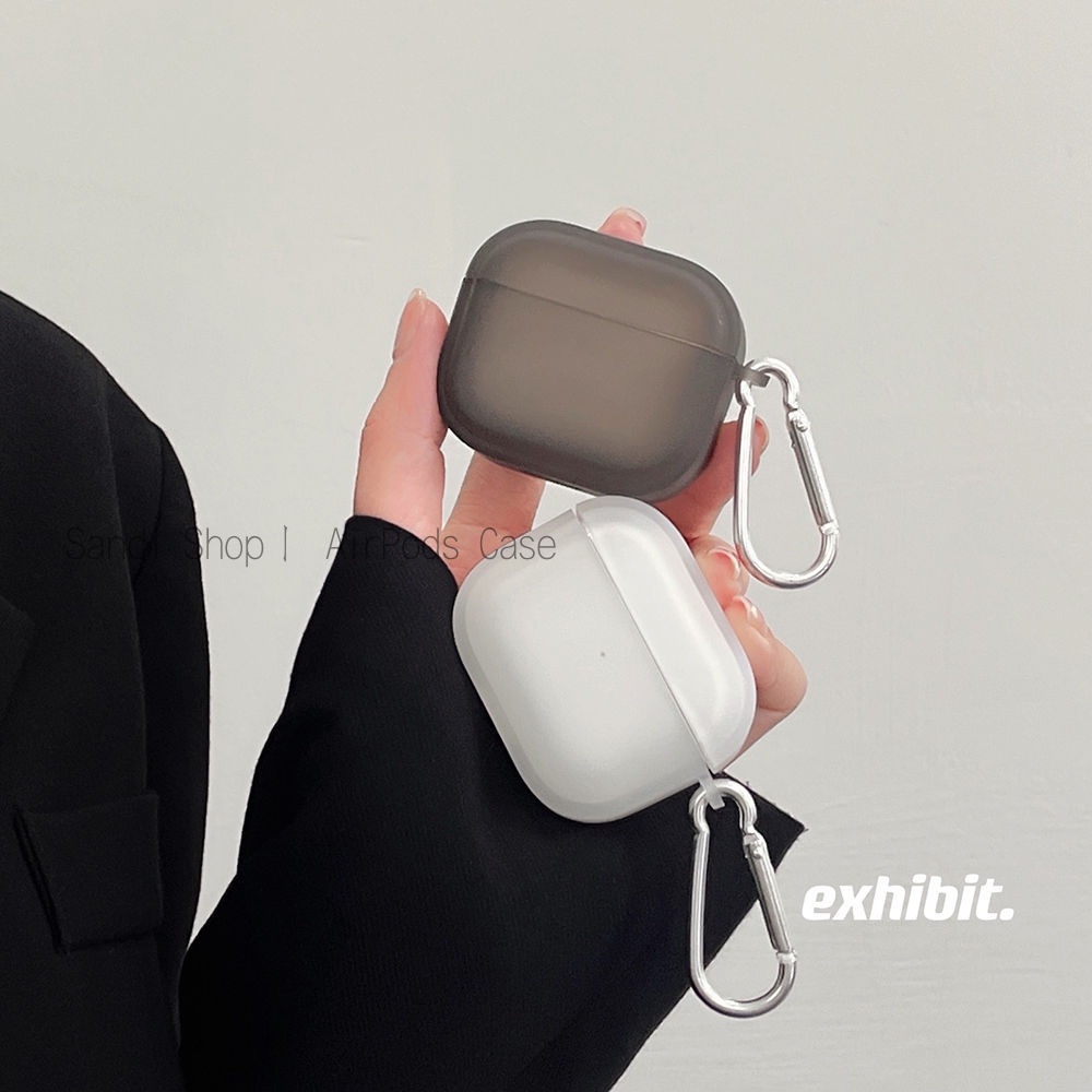 เคส Airpods สีทึบ Matte Square โปร่งใส TPU นุ่ม กันกระแทก สําหรับ AirPods 1/2/3/Pro/Pro 2 Apple หูฟังบลูทูธ