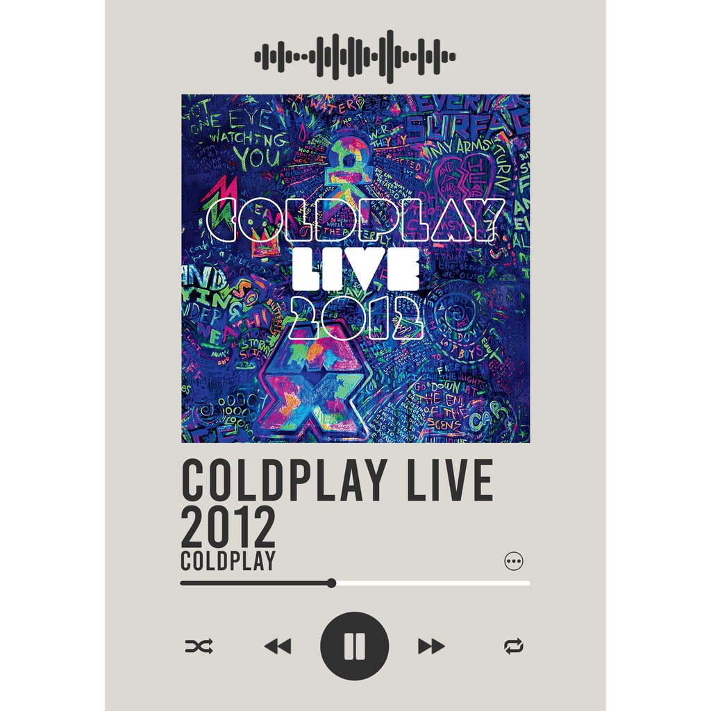 โปสเตอร์ อัลบั้ม Coldplay Coldplay Live 2012 พร้อมบาร์โค้ดเพลง เพลง