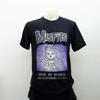 เสื้อยืดคอกลมเสื้อวง Misfits ลิขสิทธิ์แท้100%S-5XL