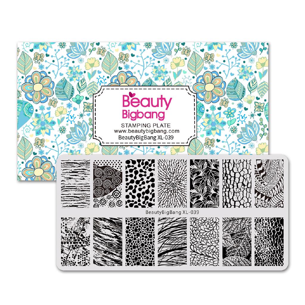 BeautyBigBang Plat Stempel Nail Art Desain Retro Ukuran 6*12Cm
