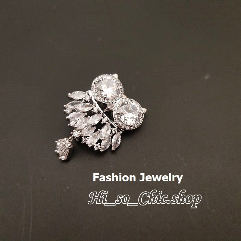 Brooch เข็มกลัดติดเสื้อ เข็มกลัด เข็มกลัดเพชร งานแฟชั่น งานจิวเวลรี่ ขนาดเล็ก รูปนกฮูก ขนาดเล็ก