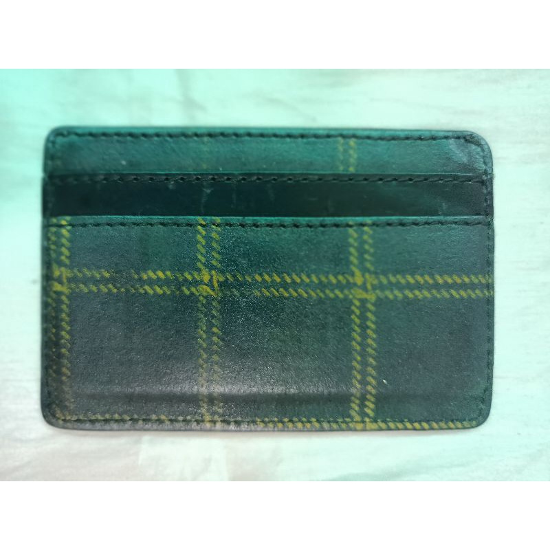 กระเป๋าใส่บัตรหนังแท้ลายสก็อตkenzo