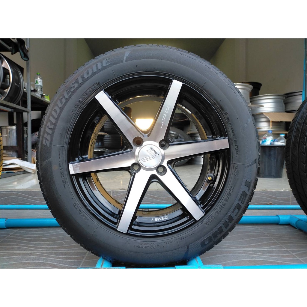 แม็กlensoแท้ ขอบ15 พร้อมยางบริสโตน 195 60 15 ปี20