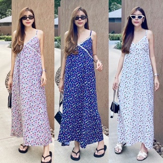 Yunaka เดรส เดรสยาวสายเดี่ยว ทรงปล่อย Strapless Floral Dress อก 38 เอว 44