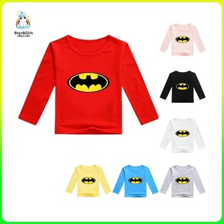 【COD】 Batman ชุดแขนยาวเด็ก เสื้อยืดแขนยาวเด็กผู้ชาย เสื้อใส่สบาย ราคาถูก