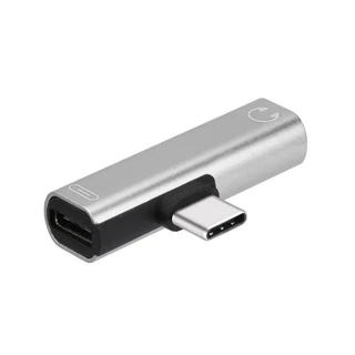 [T - Shaped 2 In 1 Usb C To 3 . 5 มม . แจ็คเสียง + Type C อะแดปเตอร์แปลง ( Usb C To 3 . 5 มม . ] [ไม่ใช่สำหรับ Samsung]