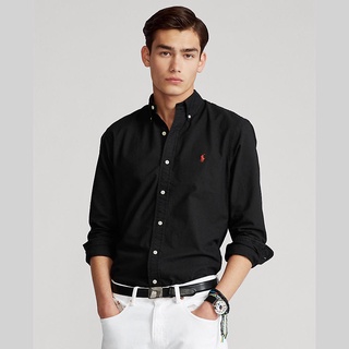 Polo Ralph Lauren SHIRT Custom Fit Oxford Shirt เสื้อเชิ้ต รุ่น MNPOWOV16820597 สี 001 BLACK