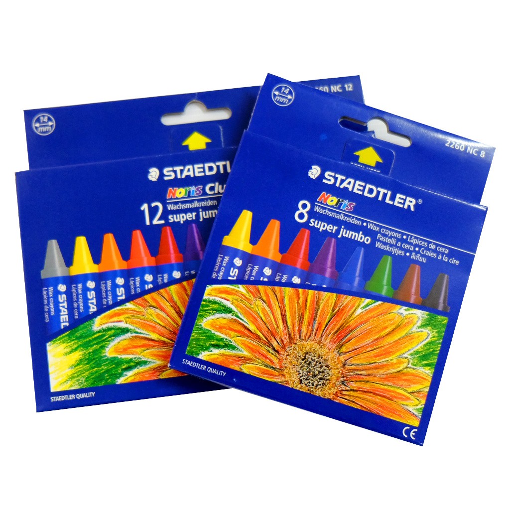 สีเทียน ขนาดซุปเปอร์จัมโบ้ 8 สี ตรา Steadtler Wax Crayons