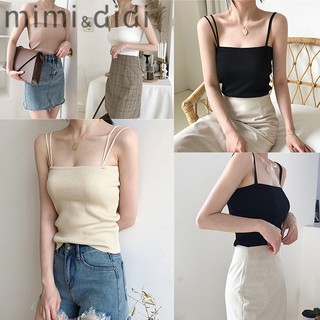 mimi&amp;didi 310 เสื้อกล้าม สายเดี่ยว ผ้าไหมพรม ถักนิตติ้ง เซ็กซี่ แซ่บเว่อร์