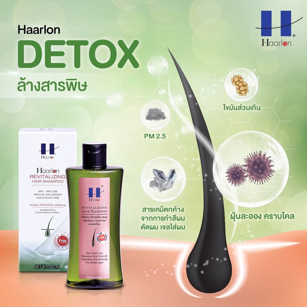Haarlon🎈 แฮร์ลอน รีไวทัลไลซิ่ง แฮร์แชมพู แชมพูธรรมชาติ สูตรเข้มข้นบำรุงรากผมและหนังศีรษะ ผมร่วง ผมบาง ศีรษะล้าน มี 2ขนาด - รูปที่ 5