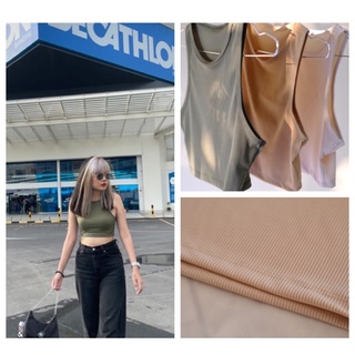 ตัวสุดท้าย!! Chic Crop เสื้อกล้ามครอปผ้าร่อง เสื้อครอปแฟชั่น